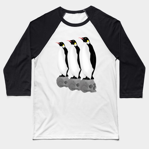 Penguins Of Death Baseball T-Shirt by mailboxdisco